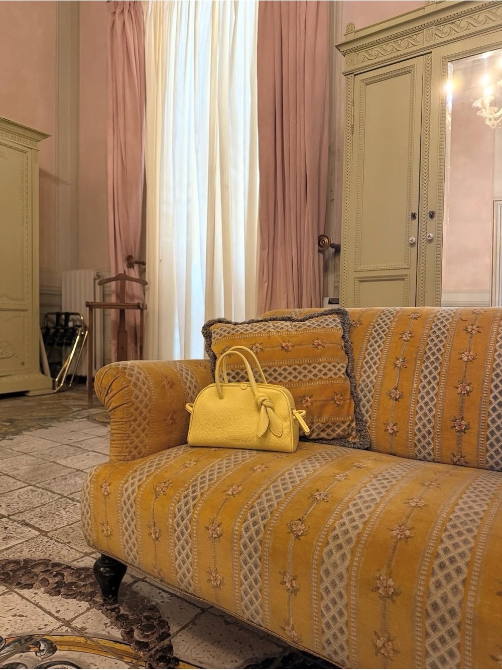 Jacquemus Yellow Mini Leather Top-Handle Shoulder Bag